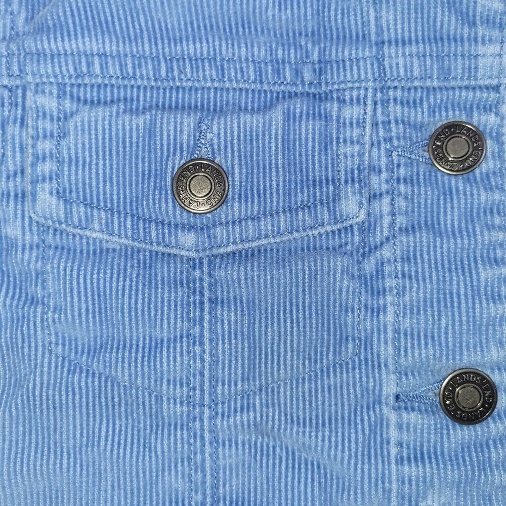 Lands' End Childs Corduroy Trucker Jacket Kids Size S(4) Blue Button-Front - Picture 5 of 11